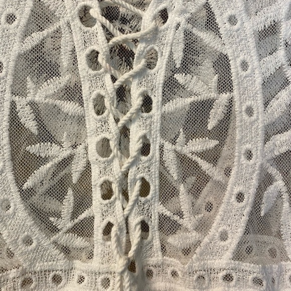 Women’s White Lace Embroidered Maxi Dress or Cover Up Medium Beautiful - Picture 6 of 16